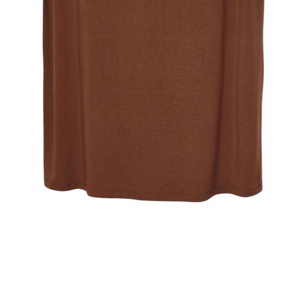 Eileen Fisher T Shirt Dress Short Sleeve Mini Brown Relaxed Fit Minimalist Small - Picture 4 of 10